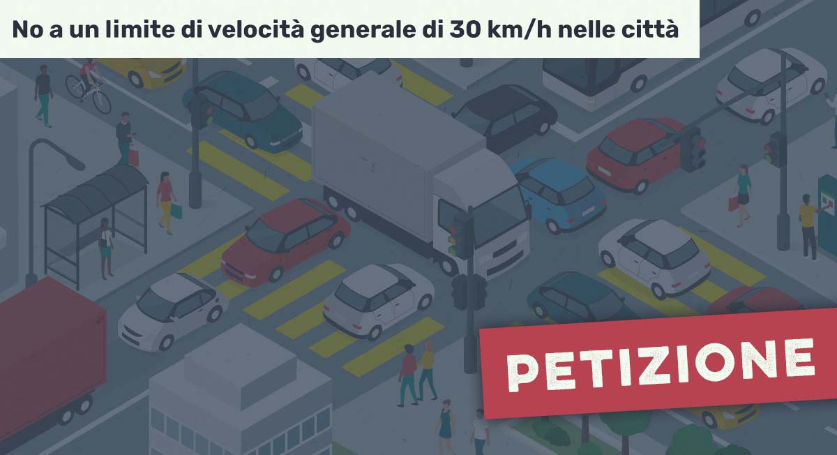 Petizione «No a un limite generale di velocità di 30 km/h nelle città»